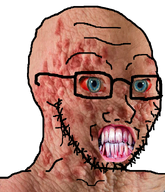 awful_soy beard bloodshot_eyes disgusting edit fucked_up_teeth glasses horror meth realistic series:methjaks variant:markiplier_soyjak variant:soyak white_skin // 644x748 // 536.6KB