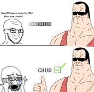 arm big_lez bloodshot_eyes blur chud clothes crying gigachud glasses hand hands_up shaking smile smug soyjak stubble text variant:chudjak variant:cryboy_soyjak variant:soyak // 985x962 // 246.5KB