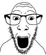 alternate glasses open_mouth soyjak stubble variant:dylanjak // 552x650 // 27.5KB