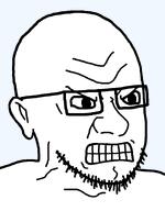 angry clenched_teeth ear glasses soyjak stubble variant:unknown wrinkles // 725x926 // 20.3KB