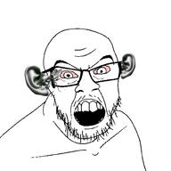 bald bloodshot_eyes ear glasses mosquito open_mouth stubble variant:feraljak violin wrinkles // 1500x1500 // 194.2KB