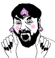 angry arm bbc beard ear earring ethan_klein h3h3_productions hand indian merge nose_piercing nose_ring open_mouth painted_nails someordinarygamers soyjak spade subvariant:slutson tattoo text variant:cobson variant:mutaharjak youtube youtuber // 624x662 // 53.1KB