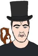 animal blue_eyes brown_hair clothes h3k_(user) hat meta:namefags meta:self_insert moustache navy_blue_shirt no_glasses pet shitty_self_insert squirreljak stubble subvariant:feralsquirrel subvariant:slender_alicia subvariant:slender_stephen subvariant:stephen tophat trend:squirreljakking variant:alicia variant:chudjak variant:feraljak white_skin // 888x1300 // 27.3KB