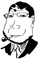 black_and_white clothes ear father glasses hair looking_at_you monochrome parent parents pipe rage_comic rage_comics smile smoking smoking_pipe subvariant:masscholar subvariant:massjak subvariant:scholarh subvariant:wholesome_soyjak suit variant:gapejak // 739x1152 // 13.1KB