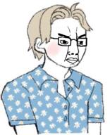 angry blush closed_mouth glasses hair soyjak trad_boy twinkjak variant:chudjak yellow_hair // 510x627 // 360.5KB