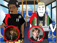 africa arrow aryan black_lives_matter blond blue_eyes brown_skin bus clothes confused dean_withers flag:palestine full_body hat helmet irl meta:not_oc nazism nick_fuentes palestine phone schutzstaffel skull stubble suit variant:chudjak variant:markiplier_soyjak // 1066x804 // 131.4KB
