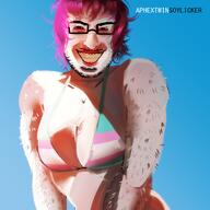 album_cover aphex_twin art bikini bloodshot_eyes blue_sky drawfag drawgod drawing grin lipstick music redraw scar smile tranny tranny_artstyle trans transgender_flag troon troonella variant:bernd yellow_teeth // 2000x2000 // 2.8MB