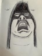 closed_eyes drawfag drawing fat hair ink looking_up meta:nas meta:soytober meta:soytober2024 nikocado_avocado obese open_mouth shadow variant:cadojak // 1536x2048 // 2.6MB