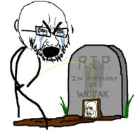 anti_anti_soyjak bloodshot_eyes crying crying_wojak glasses gravestone open_mouth piss soyjak stubble text thick_eyebrows variant:cryboy_soyjak wojak // 517x504 // 44.8KB