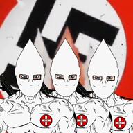 3soyjaks a10_eyes alvin_and_the_chipmunks ar_15 aryan blue_eyes cloak clothes edit flag flag:nazi_germany gun kkk muscular_male soyjak speech subvariant:chudjak_front subvariant:muscular_chud swastika total_faggot_death total_jew_death total_nigger_death total_spicroach_death total_tranny_death variant:chudjak white_power white_skin // 1080x1080, 35.4s // 20.7MB