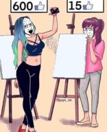 2soyjaks arm clothes deep disappointed facebook female full_body glasses hand internet_points leg meme open_mouth painting sad soyjak stubble template thot variant:soyak whore // 1040x1280 // 1.2MB