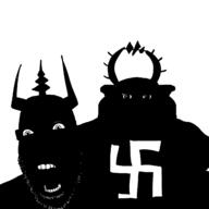 2soyjaks black ear horn nazism open_mouth series:jelliebellies subvariant:branigger swastika teeth vantablack variant:brandon variant:cobson variant:meximutt // 1280x1280 // 132.4KB