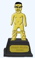 angry arm award closed_mouth clothes ear glasses gold hair hand leg naked nsfw penis small_penis statue subvariant:chudjak_front subvariant:obsessedchud text tiniest_pecker_award trophy twp variant:chudjak // 1599x2652 // 587.7KB