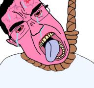 ack angry bloodshot_eyes crying hanging open_mouth pink_skin rope soyjak subvariant:patrick suicide template tongue transparent variant:bernd variant:chudjak vein white_background // 768x719 // 271.4KB