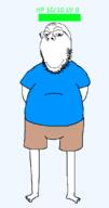 arm closed_mouth clothes full_body glasses good_boy hit_points leg meta:tagme shorts smile soyjak stubble text tshirt variant:gapejak video_game // 580x1100 // 31.1KB