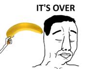 banana chud closed_eyes closed_mouth food frown hair hand holding_object its_over soyjak suicide text variant:chudjak // 2000x1465 // 609.9KB