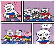 3soyjaks angry animal closed_mouth communism country ear flag glasses hair hammer_and_sickle lgbt lipstick nazbol nazism open_mouth pig pink_skin politics purple_hair russia russo_ukrainian_war smile soyjak stonetoss stubble subvariant:massjak subvariant:wholesome_soyjak swastika text tongue tug_of_war ukraine variant:bernd variant:chudjak variant:gapejak yellow_teeth // 1280x1054 // 662.3KB