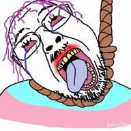 ack ack! anime anime_girl beard bloodshot_eyes crying flag:transgender_pride_flag glasses hanging meta:not_oc nas:paxiti open_mouth paxiti red_eyes rope sound suicide tear tongue tranime_girl tranny transgender_flag troon troonella variant:bernd variant:troonjak yellow_teeth ywnbaw // 720x720, 3.9s // 136.3KB