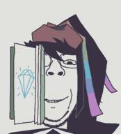 book clothes fpegem fundamental_paper_education gem hair hat miss_sasha subvariant:wholesome_soyjak variant:bernd variant:gapejak // 1338x1477 // 43.3KB