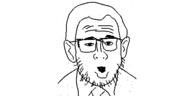 clothes ear george_bush_jr glasses hair necktie oekaki open_mouth soyjak stubble variant:unknown // 500x250 // 22.0KB