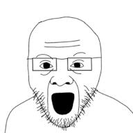 glasses open_mouth soyjak stubble variant:unknown // 2000x2000 // 148.8KB