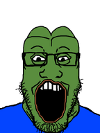 amphibian blue_shirt clothes frog glasses green_skin nas:pepe open_mouth pepe_the_frog series:fusionjaks stubble subvariant:pepeplier template variant:markiplier_soyjak // 600x800 // 16.6KB