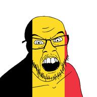 angry belgium country flag glasses jacksepticeye looking_at_you mustache open_mouth soyjak stubble teeth variant:feraljak youtube // 1500x1500 // 21.9KB
