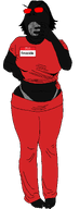 angry big_eyebrows black_skin fat fatass female finocide_(user) pawg red_glasses thunder_thighs vantablack variant:gapejak voluptuous // 772x1999 // 64.4KB
