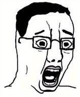 glasses hair open_mouth scared soyjak teeth variant:chudjak // 210x255 // 56.8KB