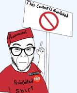 finger hand pointing pointing_at_object pointing_up prohibition_sign red_hat red_shirt sign variant:abortion_lover white_background white_skin // 794x960 // 75.4KB