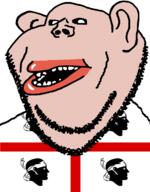 black_sclera brown_skin clothes ear flag flag:sardinia italy lips mutt open_mouth sardinia soyjak stubble subvariant:impish_amerimutt variant:impish_soyak_ears // 598x767 // 43.0KB