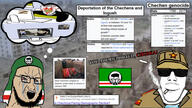 2soyjaks badge beard cap caucasus chechen chechen_genocide chechenigger checheniggers_lost chechnya cigarette citation closed_mouth clothes communism computer crying demographics deportation evidence flag flag:ichkeria glasses gronzy hammer_and_sickle hat irl_background islam islamic muslims mustache pig red_eyes russia smile smoke smug source soviet_union soyjak star stubble sunglasses tmd total_mudslime_death total_muslim_death uniform variant:punkjak variant:soyak white_skin wikipedia // 1920x1080 // 540.5KB