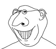 big_nose closed_mouth ear glasses grin redraw soyjak variant:impish_soyak_ears // 584x511 // 17.5KB