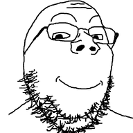 closed_mouth glasses smile soyjak stubble subvariant:shrimpish variant:gapejak // 642x712 // 25.6KB