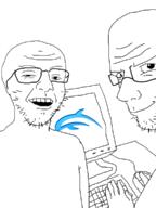 2soyjaks computer dolphin_(emulator) glasses open_mouth soyjak stubble variant:unknown // 864x1152 // 178.2KB