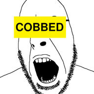 angry blacked cobbed glasses jakked open_mouth soyjak stubble text variant:cobson // 721x720 // 71.1KB