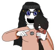 arm avengers beanie blue_eyes clothes glasses hair hand happy holding_object maya_(ongezellig) necklace ongezellig variant:soytan // 646x598 // 61.3KB