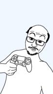 arm balding closed_mouth game_controller glasses hair hand holding_game_controller holding_object mustache soyjak stubble variant:unknown // 1080x1920 // 34.2KB