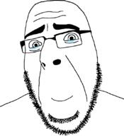closed_mouth crying glasses smile soyjak stubble variant:cobson // 775x849 // 59.0KB