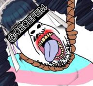 anime bbc cecefem celestia_ludenberg crying danganronpa:_trigger_happy_havoc danganronpa_(series) faggot hanging lipstick mustache open_mouth rope soybooru teeth tongue tranny transgender_flag troon variant:bernd video_game yellow_teeth // 760x704 // 589.2KB