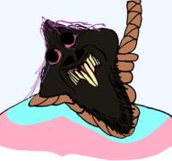 bloodshot_eyes brown_troonjak crying open_mouth rope soyjak suicide tongue transparent_background trend:slopjak variant:bernd // 768x719 // 150.2KB