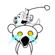 2soyjaks angry antenna bite bloodshot_eyes closed_mouth crying glasses open_mouth orange_eyes reddit snoo soyjak stubble variant:biteson variant:snoojak // 800x800 // 38.5KB