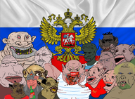 amerimutt asian big_lips black_skin blue_eyes clothes communism creepy eurasia fat flag:russia goblin group holding_object irl_background multiple_soyjaks mutt nas nas:amerimutt obese realistic red_eyes russia smelly_shitskin soviet_union variant:chudjak variant:smugjak vatnik // 3000x2200 // 6.7MB