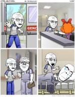 bloodshot_eyes bowtie closed_eyes closed_mouth clothes comic concerned control_alt_delete crying doctor door dr_soyberg drawn_background ear glasses hospital its_over loss miscarriage mymy_(ongezellig) ongezellig open_mouth orange_hair pointing sad stethoscope stubble subvariant:soyak_(concerned) sweating text tim_buckley variant:a24_slowburn_soyjak variant:cobson variant:soyak worried // 608x782 // 452.3KB