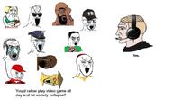 bald baseball_cap bloodshot_eyes clothes crying federal_bureau_of_investigation hairy hat islam jewish_nose judaism kippah mcdonalds meta:tagme multiple_soyjaks neet nordic_chad rice_hat text variant:chudjak variant:soyak variant:wojak video_game work // 1024x591 // 67.7KB
