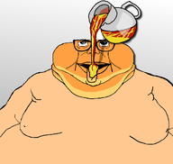 brancake character:brancake clothes food foodjak glasses gradient_background jug pancake shadow subvariant:branigger syrup variant:brandon // 1024x968 // 63.8KB