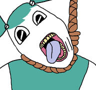 ack cartoon get hanging jenny_wakeman my_life_as_a_teenage_robot nickelodeon no_nose open_mouth robot soyjak suicide tongue variant:bernd xj9 yellow_teeth // 768x719 // 258.2KB