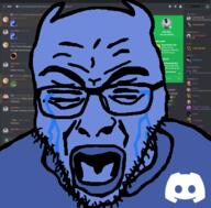 closed_eyes clothes crying discord glasses horn open_mouth soyjak stubble variant:rupturejak // 423x416 // 56.5KB