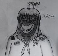 a_(soyjak.party) award big_nigger_lips dark_skin discord drawing imperial_japan jartycuck lucky_star pencil quote school_uniform teeth tranny variant:unknown // 1705x1653 // 1.0MB