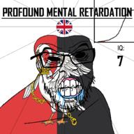 angry animal bald bell_curve bird black_eyes black_hole black_sclera british buckinghamshire clenched_teeth closed_mouth country cracked_teeth drool ear england flag flag:buckinghamshire flag:united_kingdom glasses hair iq iq_bell_curve mustache nightmare_fuel no_pupils pelican profound_mental_retardation retard soyjak stubble text united_kingdom variant:feraljak wrinkles // 1024x1024 // 212.7KB